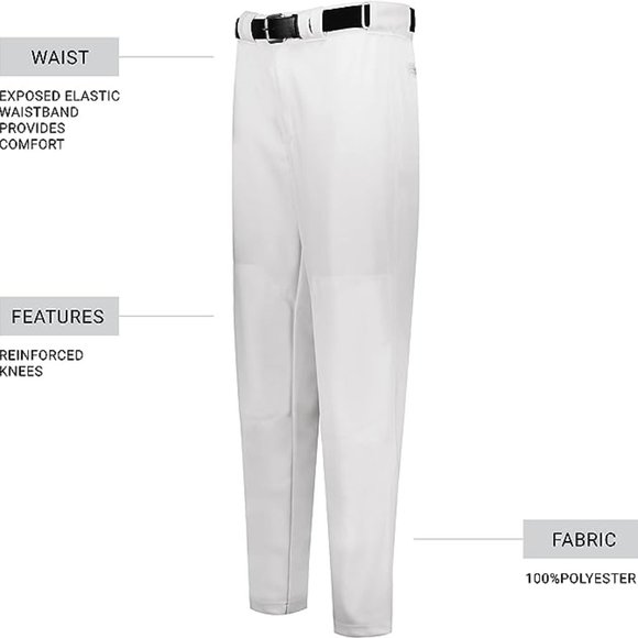 NWT Lot of 2x [Russell Athletic] Baseball Pants - White - Youth Size M - Picture 2 of 10